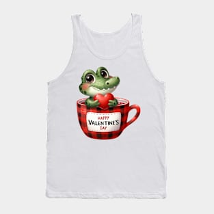 Valentine Crocodile In Tea Cup Tank Top